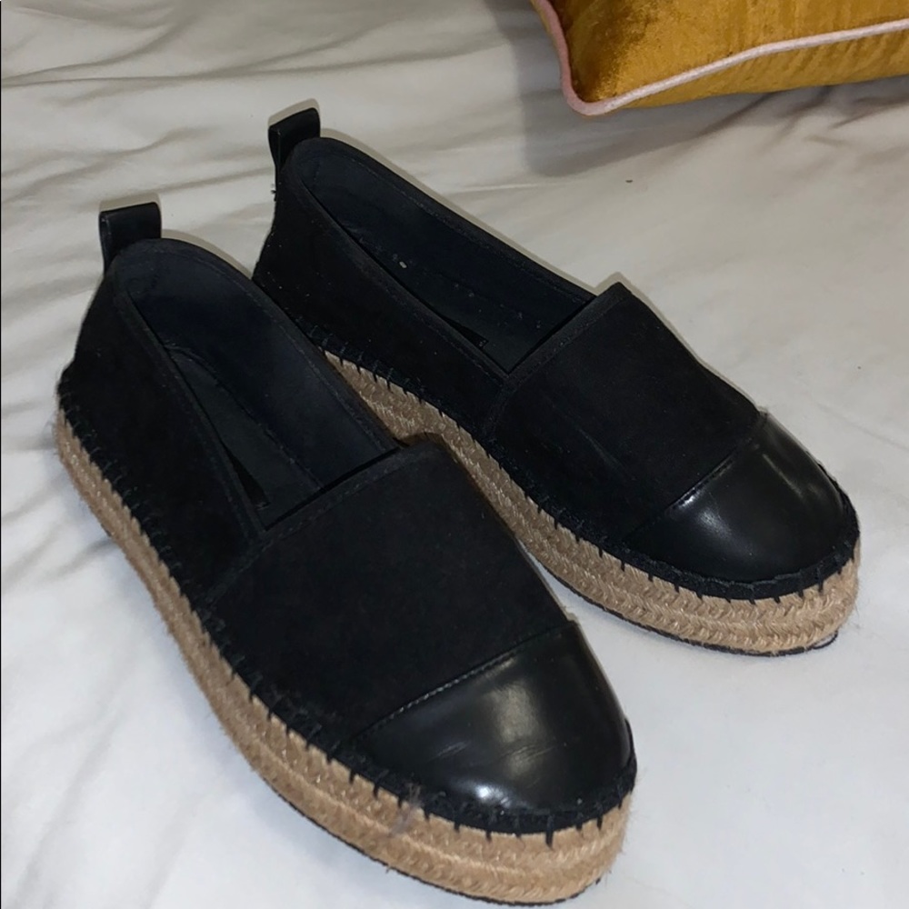 Platform espadrille slip ons